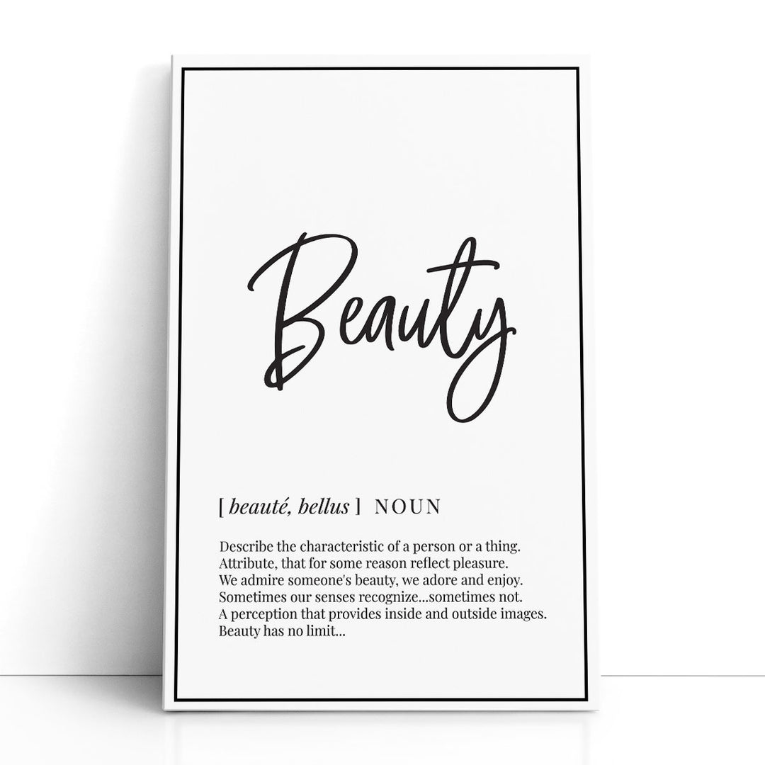 Beauty Definition, Minimalist Wall Art - Canvas Print Wall Art
