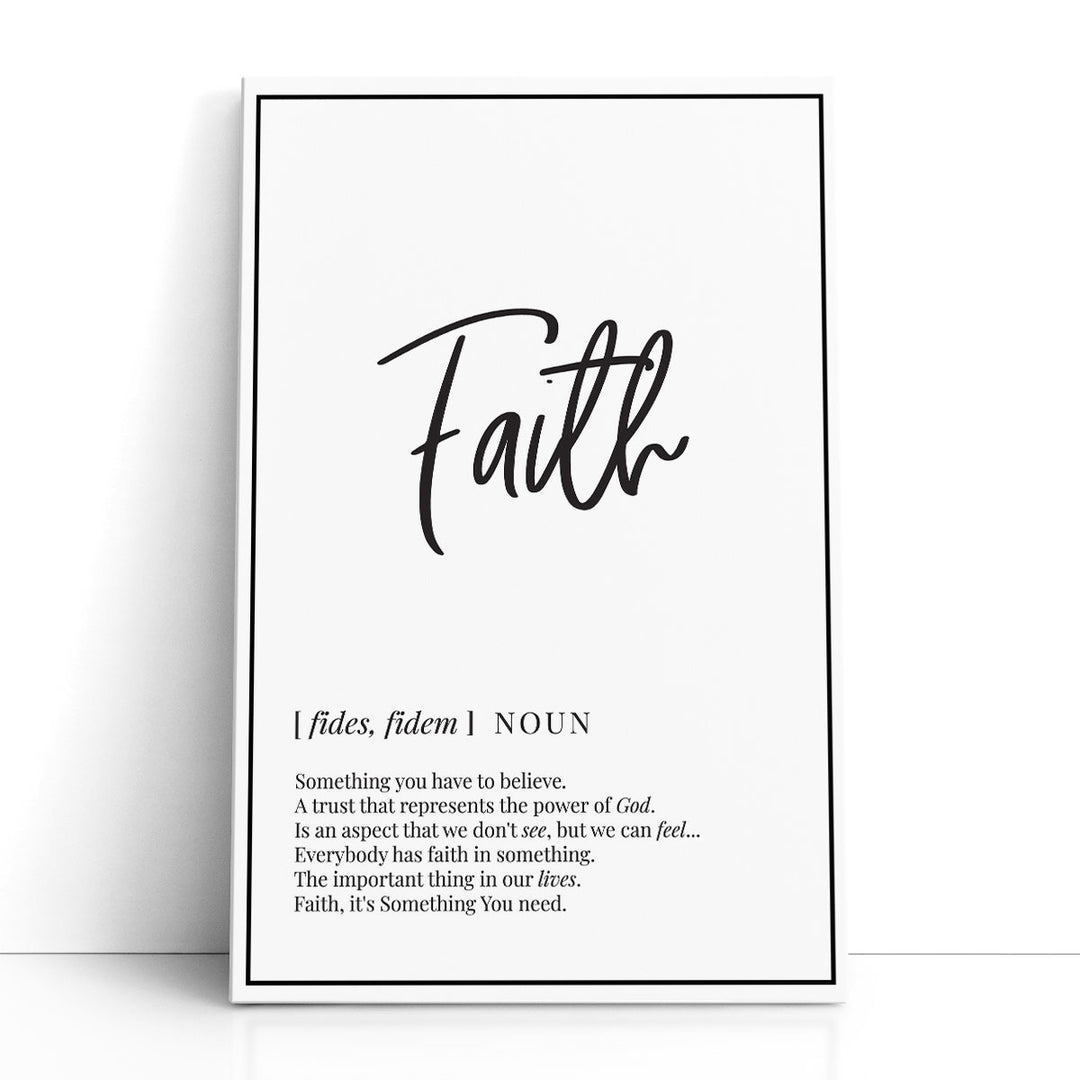 Faith Definition, Minimalist Wall Art - Canvas Print Wall Art