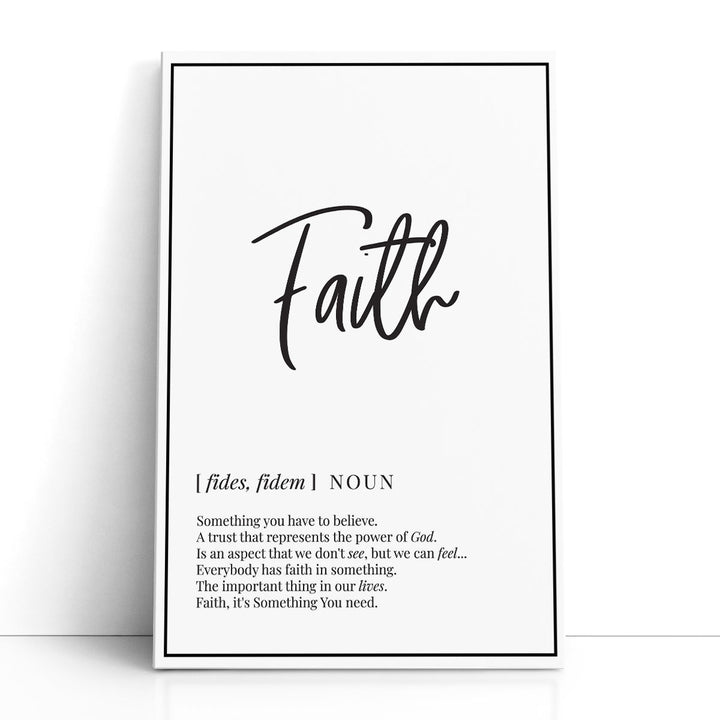 Faith Definition, Minimalist Wall Art - Canvas Print Wall Art