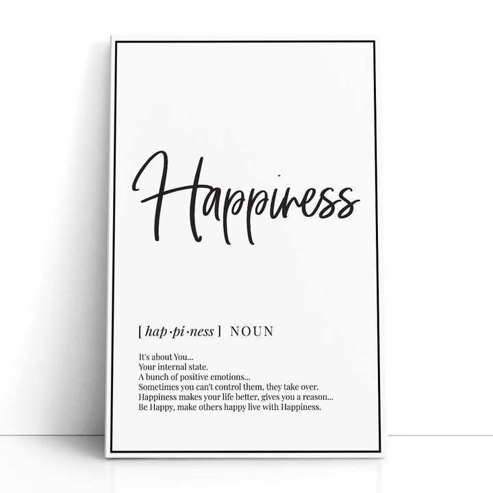 Happiness Definition, Minimalist Wall Art - Canvas Print Wall Art