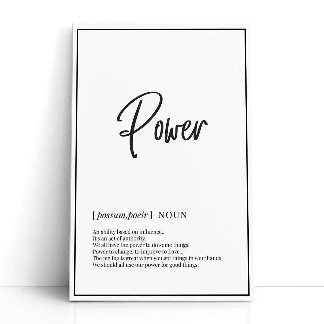 Power Definition, Minimalist Wall Art - Canvas Print Wall Art
