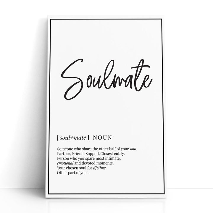 Soulmate Definition, Minimalist Wall Art - Canvas Print Wall Art
