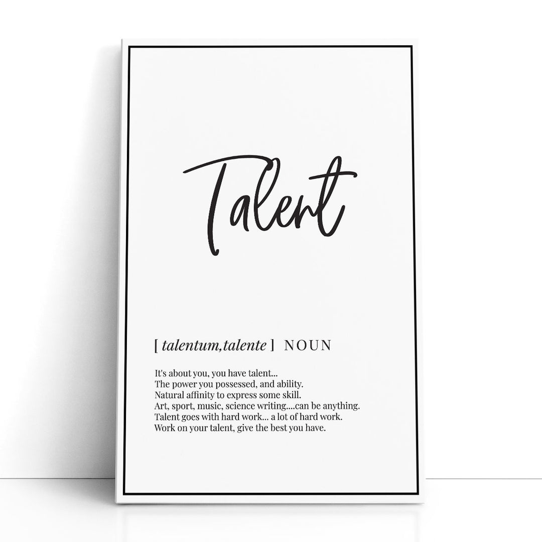 Talent Definition, Minimalist Wall Art - Canvas Print Wall Art