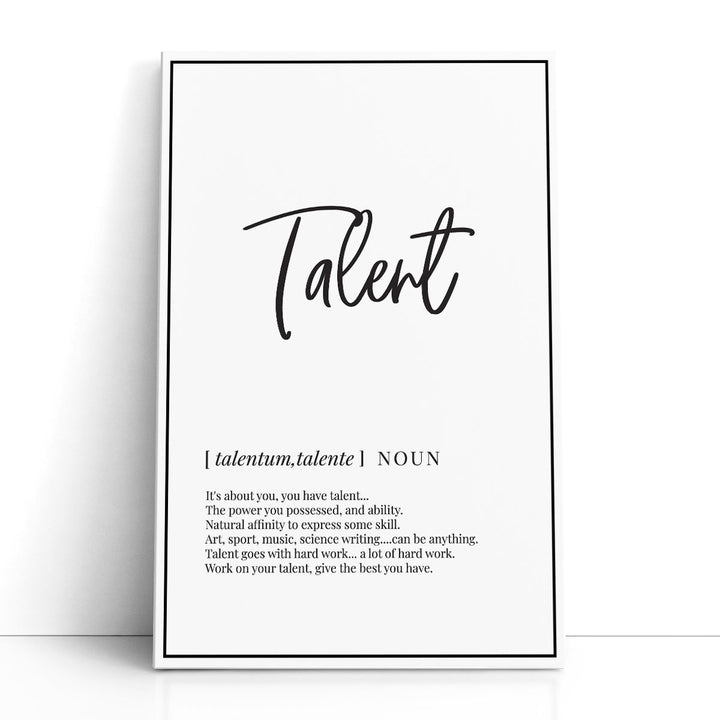 Talent Definition, Minimalist Wall Art - Canvas Print Wall Art