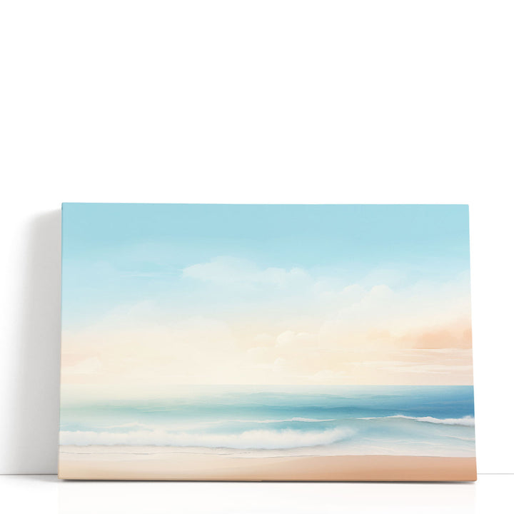 Modern sunrise ocean art with soft pastel colors