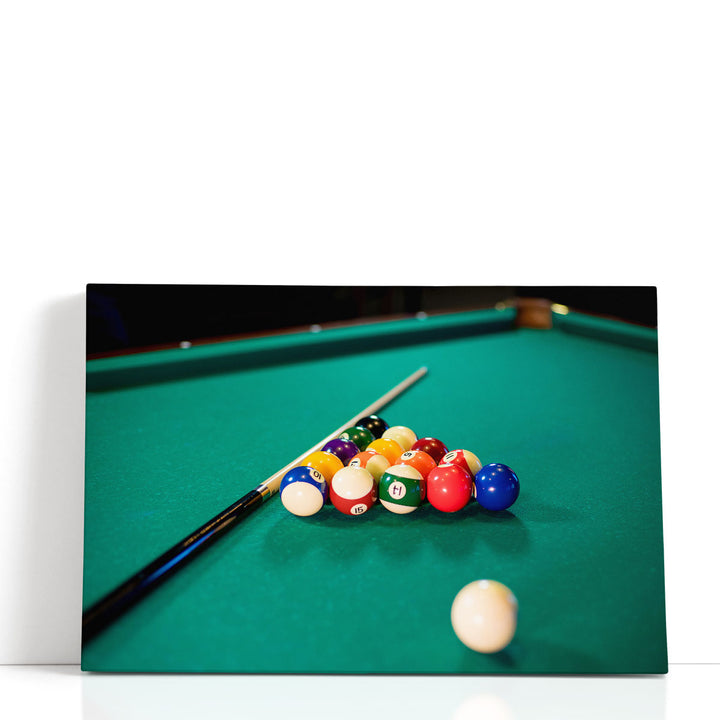 Pool Table With Props - Canvas Print Wall Art