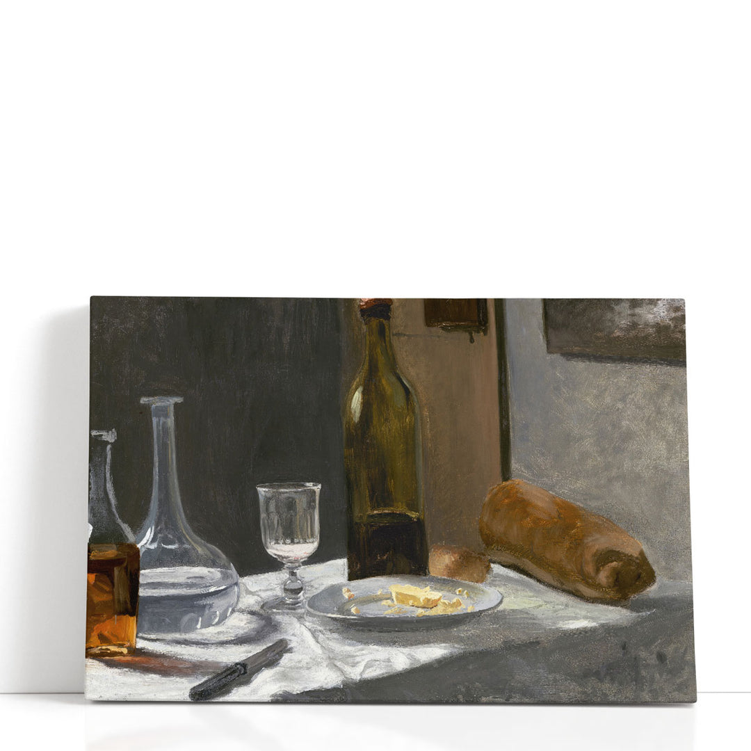 Still Life with Bottle, Carafe, Bread, and Wine, 1862–1863 - Canvas Print Wall Art