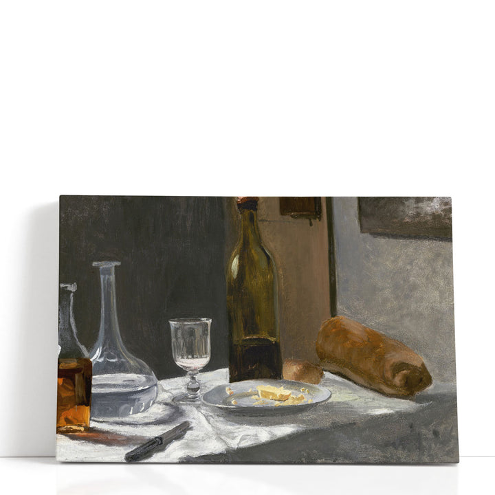 Still Life with Bottle, Carafe, Bread, and Wine, 1862–1863 - Canvas Print Wall Art