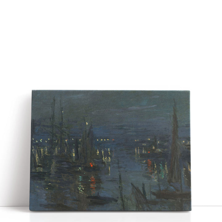 The Port of Le Havre Night Effect - Canvas Print Wall Art