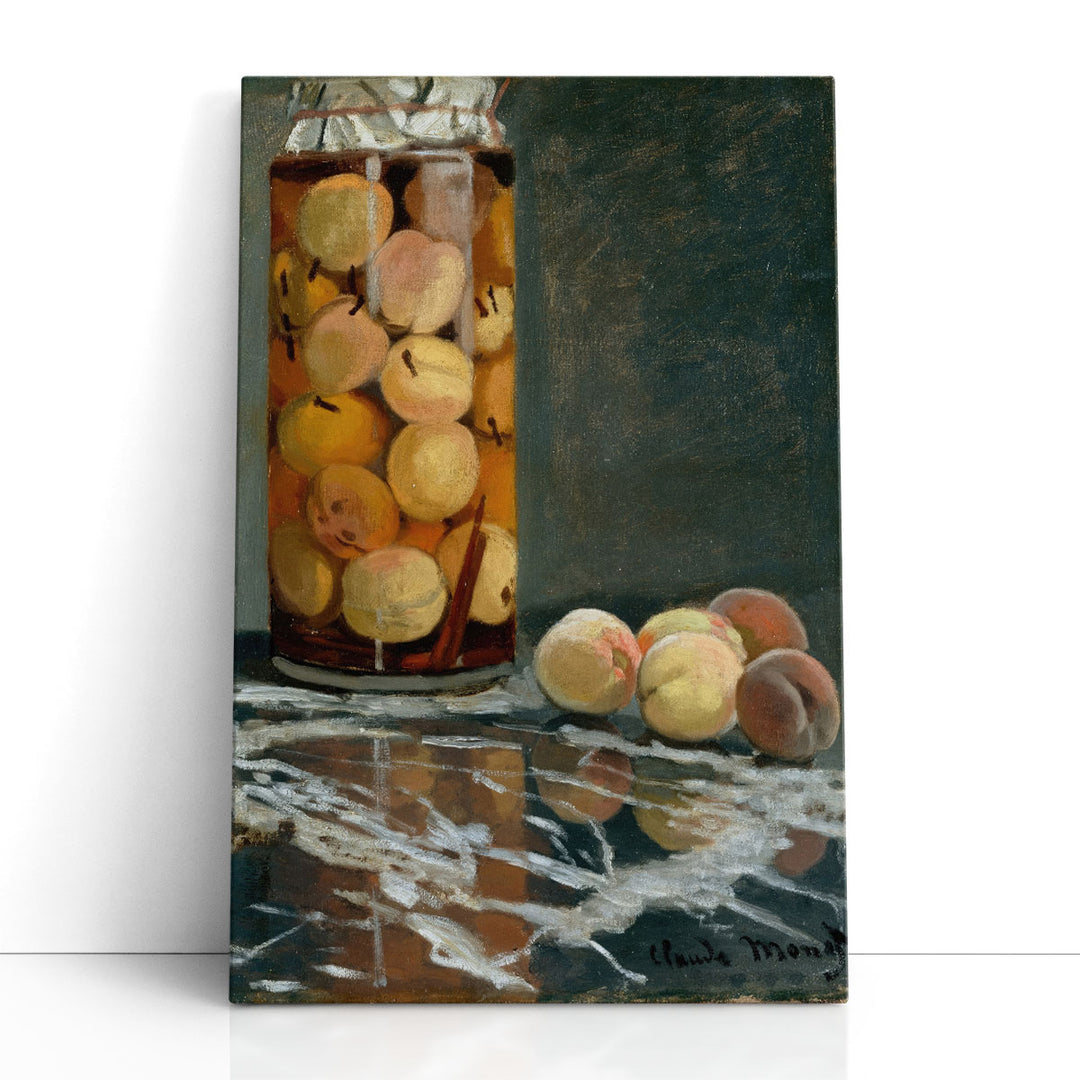 Peach still life fruit wall art
