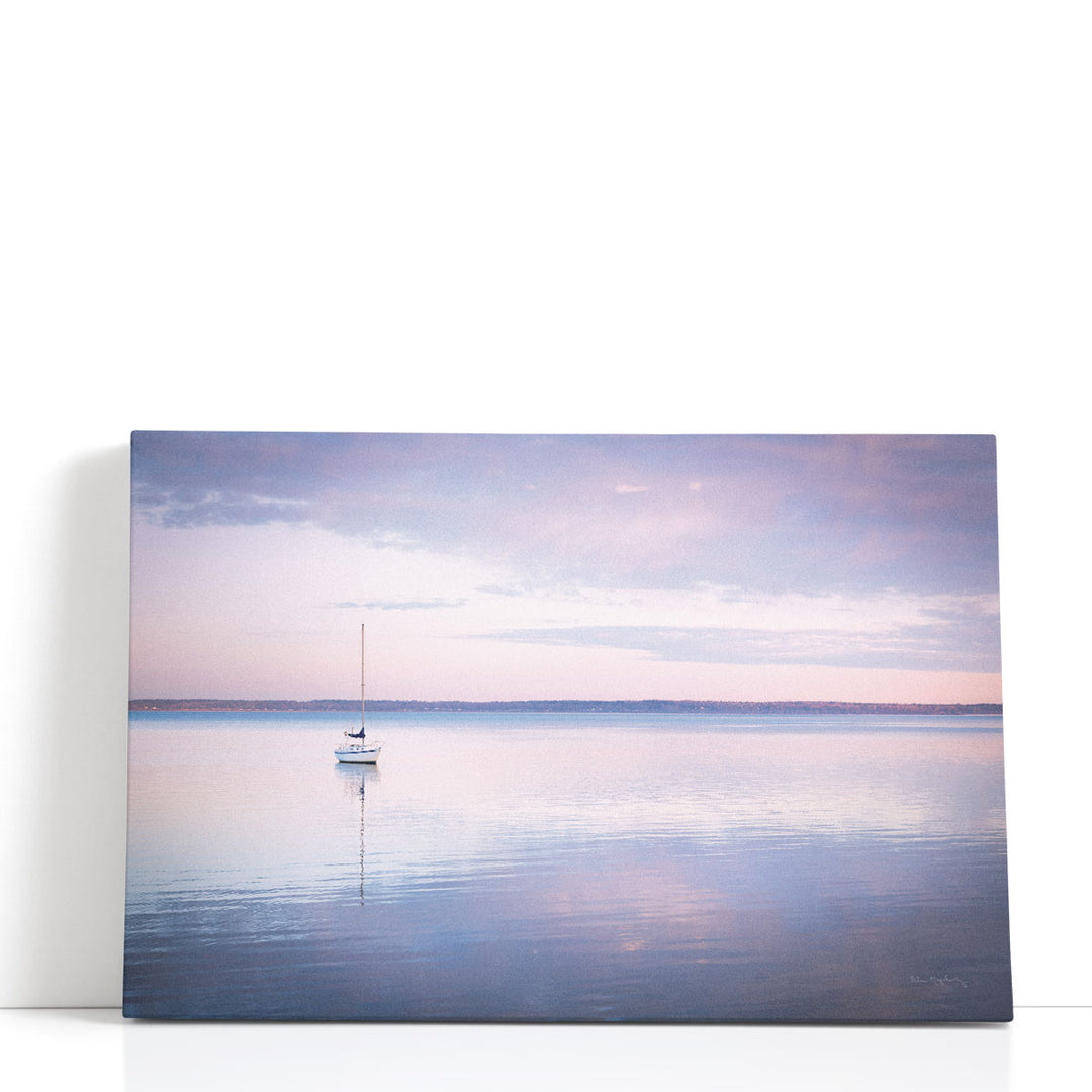 Sailboat in Bellingham Bay I Vignette - Canvas Print Wall Art