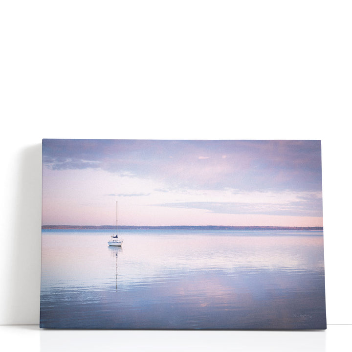 Sailboat in Bellingham Bay I Vignette - Canvas Print Wall Art