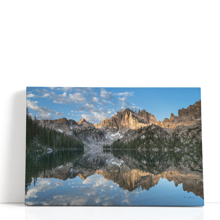 Baron Lake Monte Verita Peak Sawtooth Mountains II - Canvas Print Wall Art