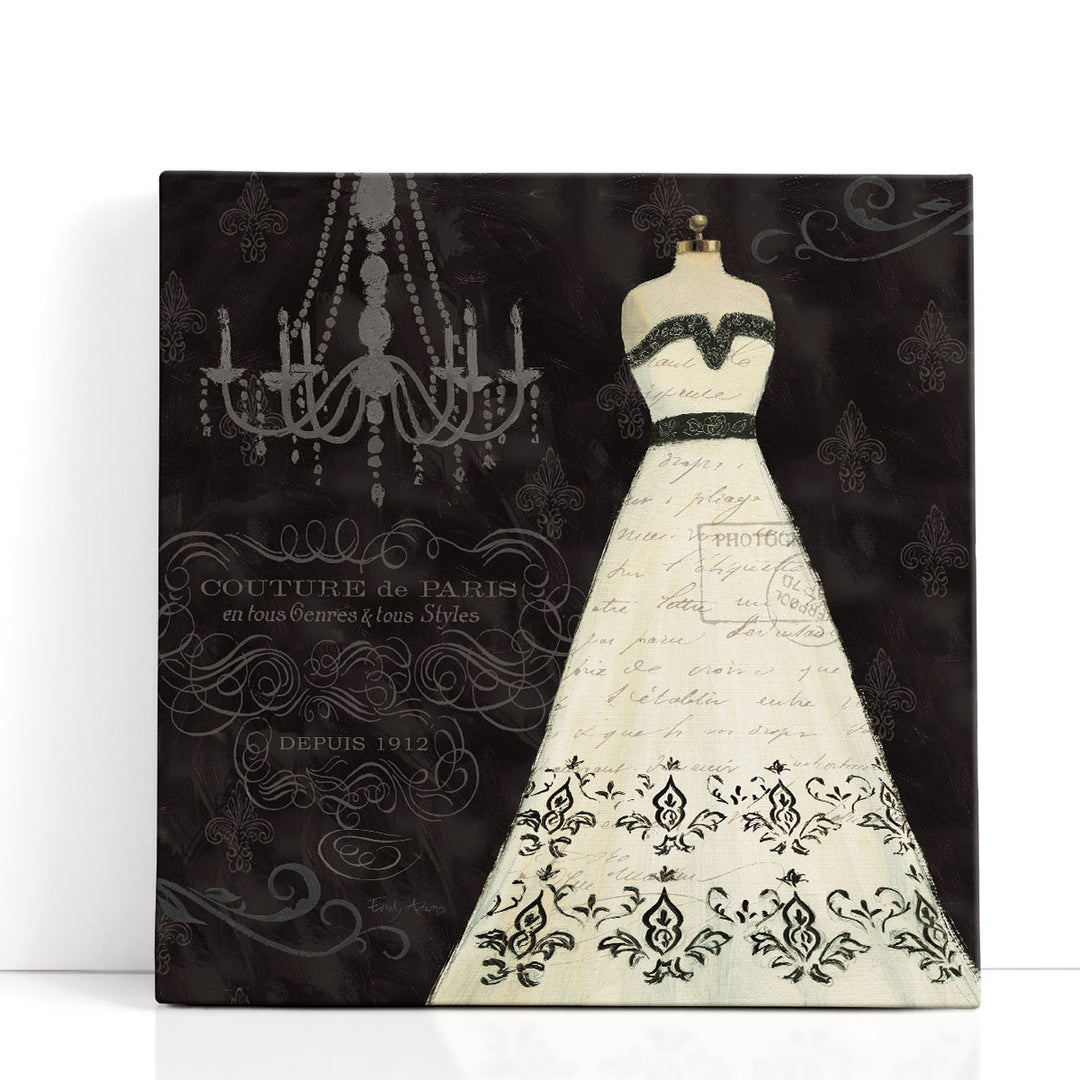 French Couture II Black and White - Canvas Print Wall Art