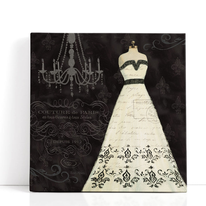 French Couture II Black and White - Canvas Print Wall Art