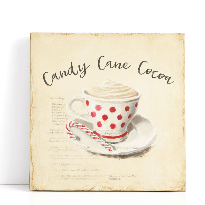 Creme de Noel Candy Cane - Canvas Print Wall Art