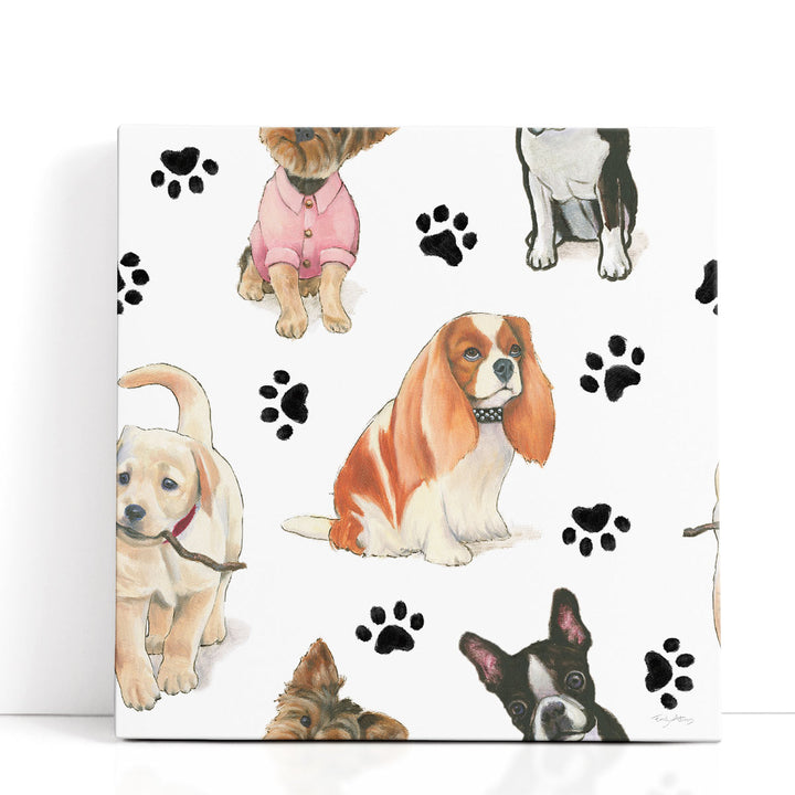 Furry Fashion Friends Pattern IX - Canvas Print Wall Art