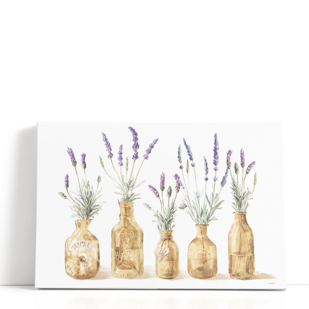 Lavender in Amber Glass - Canvas Print Wall Art