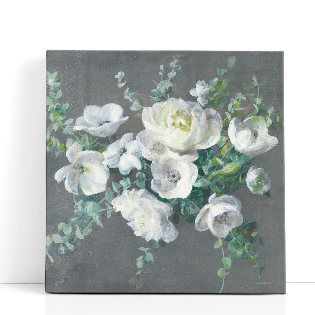 Gray minimalist painting with clean lines