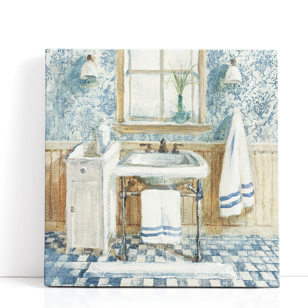 Vintage Interiors Painting in cozy bathroom