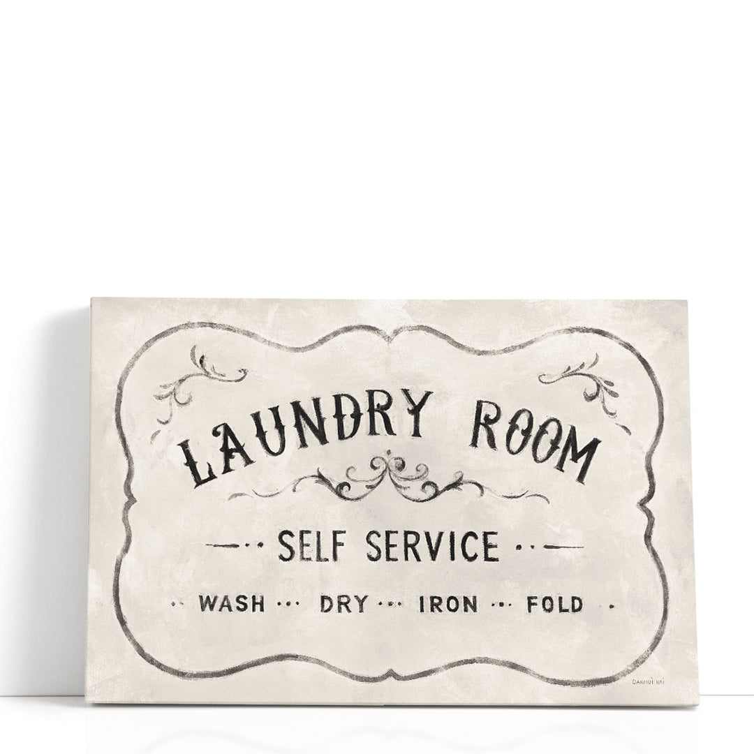 Laundry Day VII Black and White - Canvas Print Wall Art