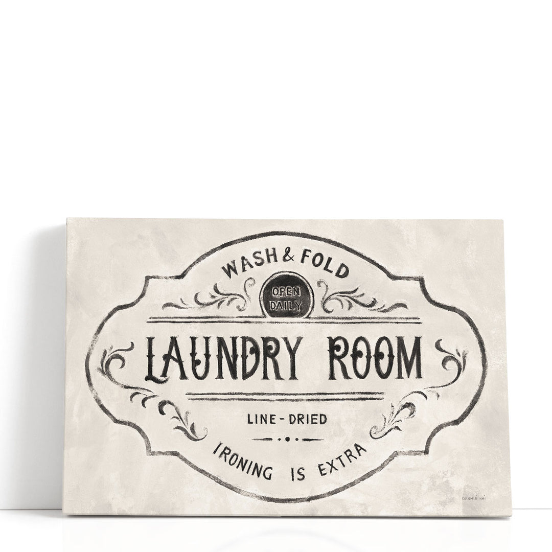 Laundry Day VIII Black and White - Canvas Print Wall Art