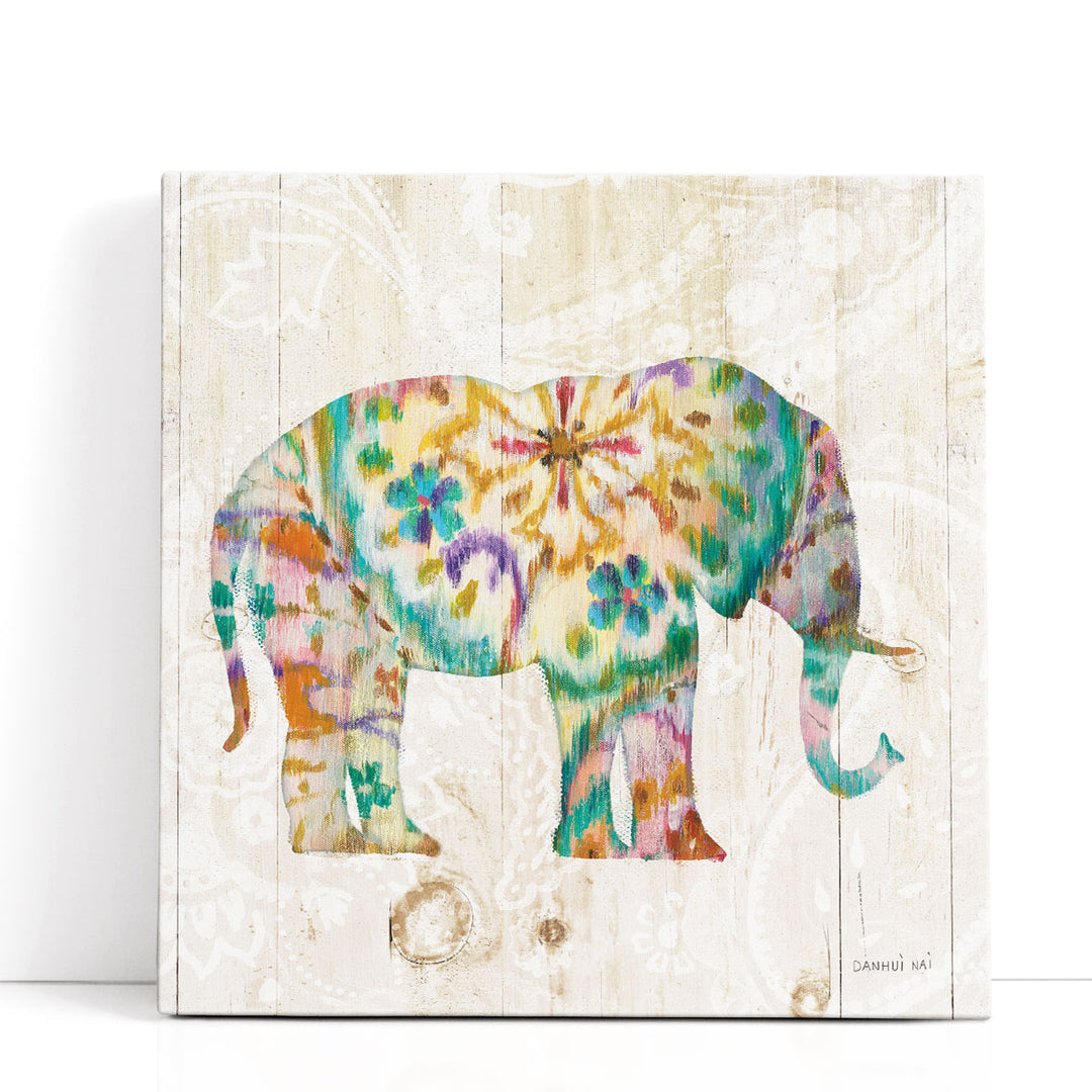 Boho Paisley Elephant I - Canvas Print Wall Art