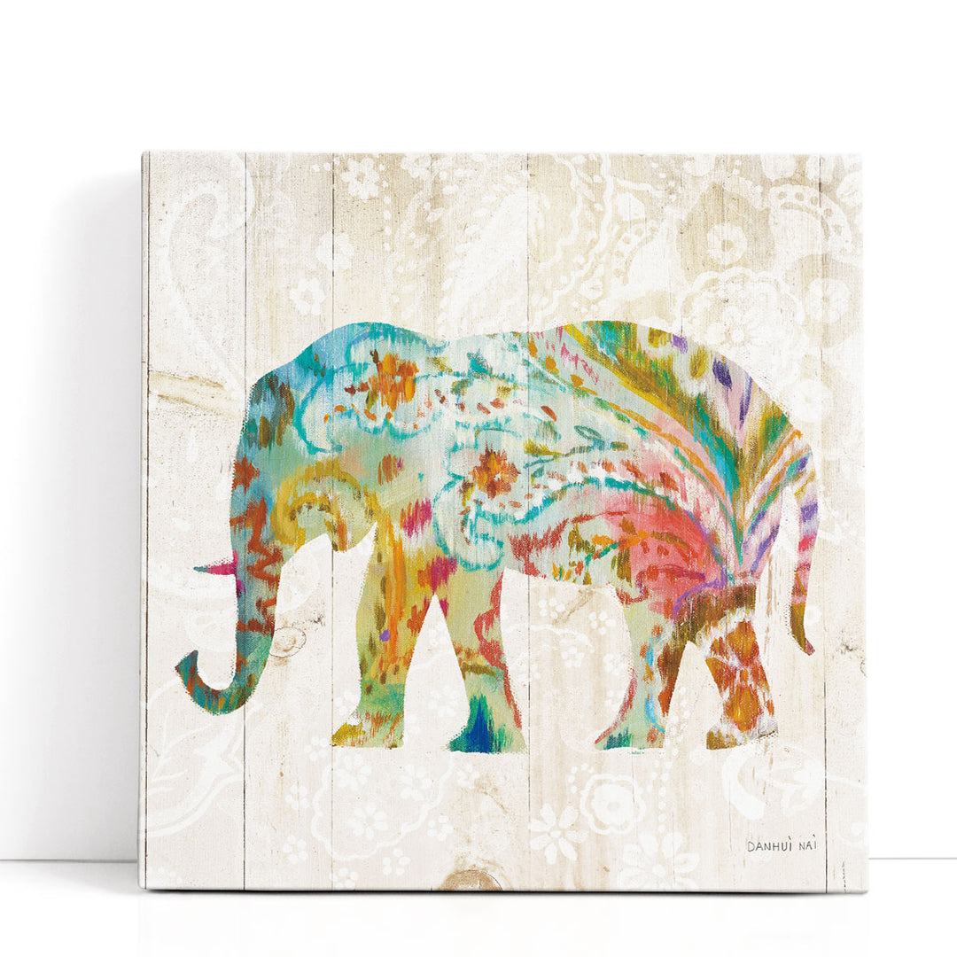 Boho Paisley Elephant II - Canvas Print Wall Art