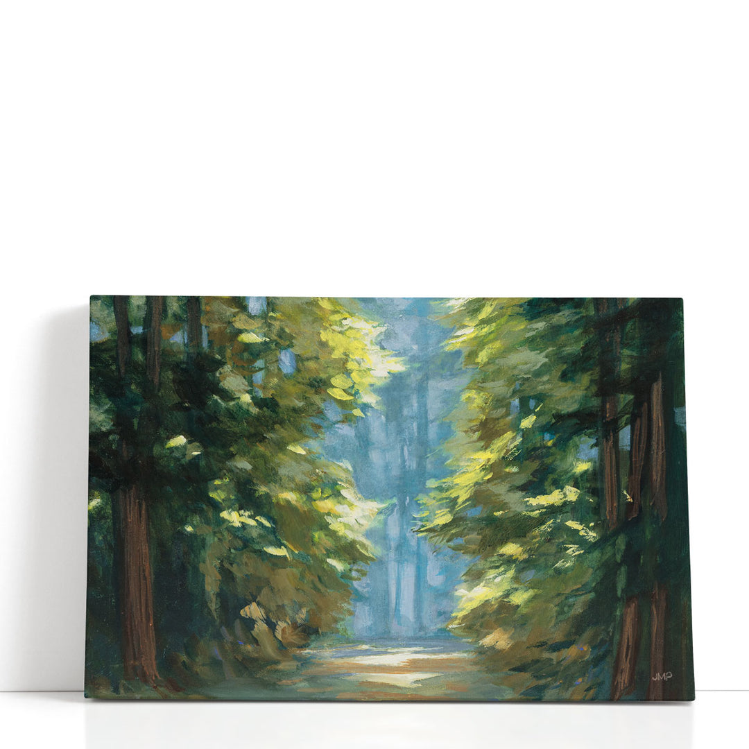 Sunlit Forest Blue - Canvas Print Wall Art