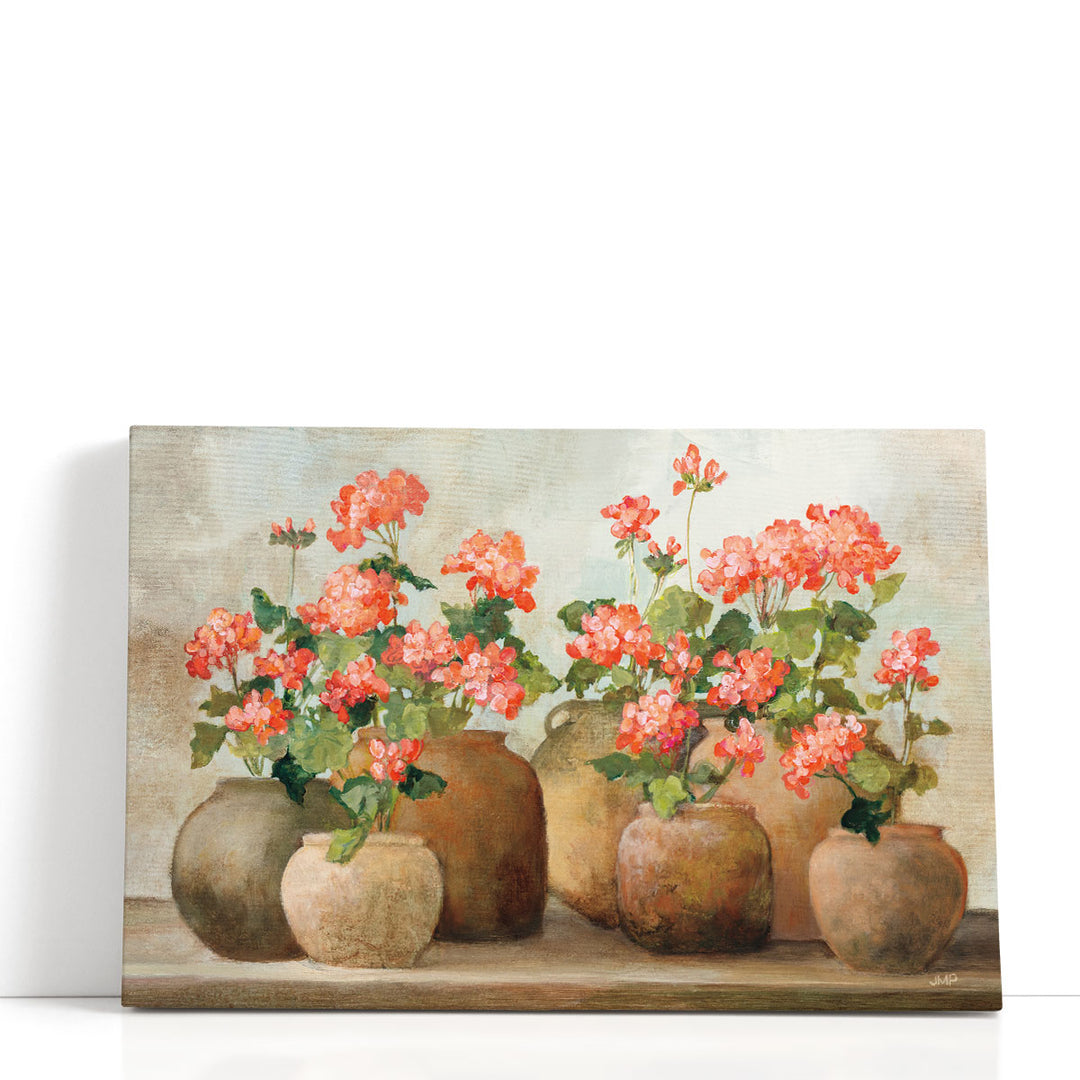 Geraniums Cottage Wall Art delicate geranium ceramic vase