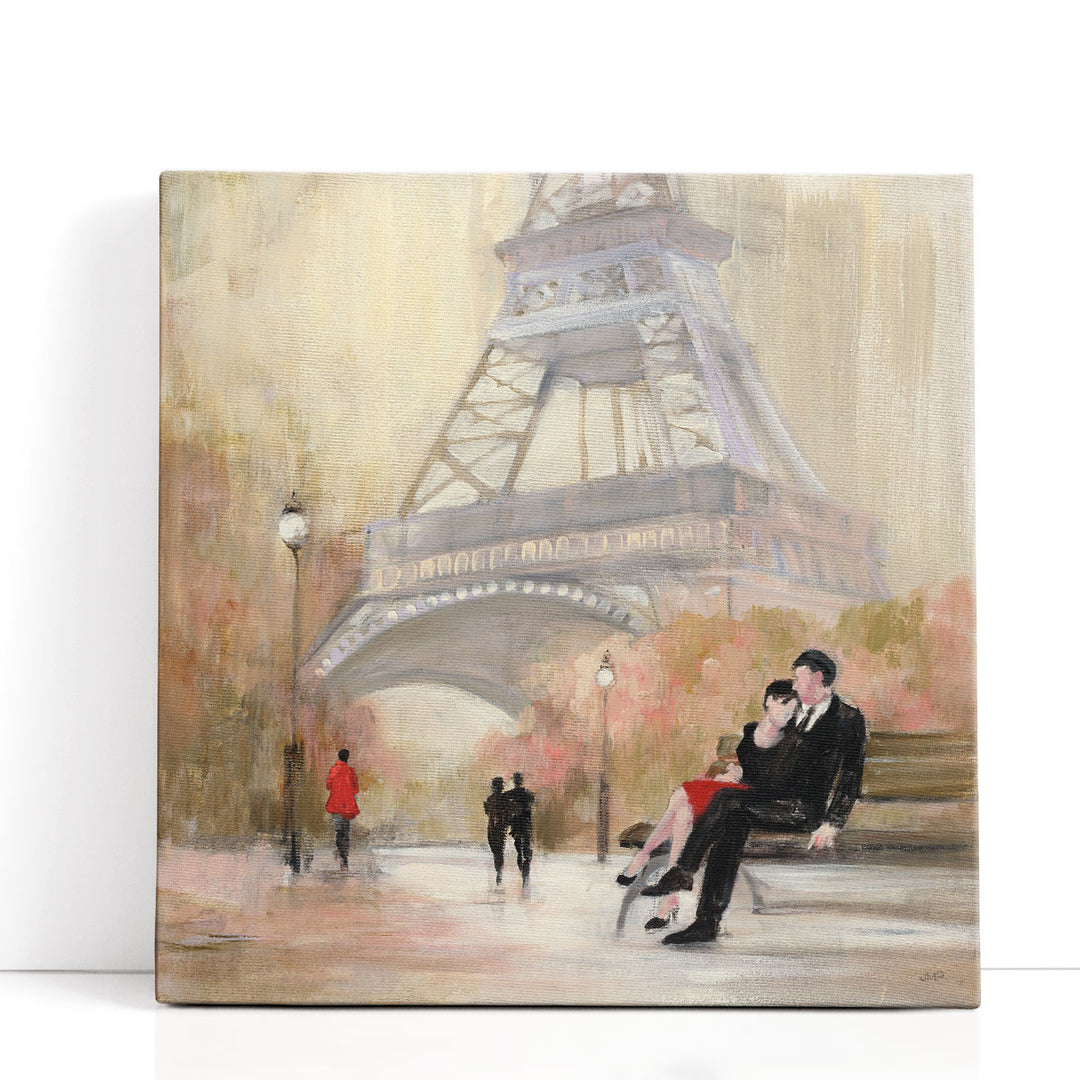 Romantic Paris I Red Jacket - Canvas Print Wall Art