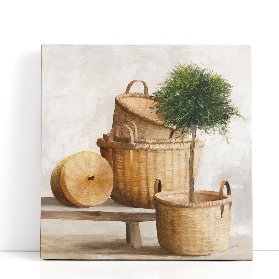 plant prints – vintage woven basket botanical art