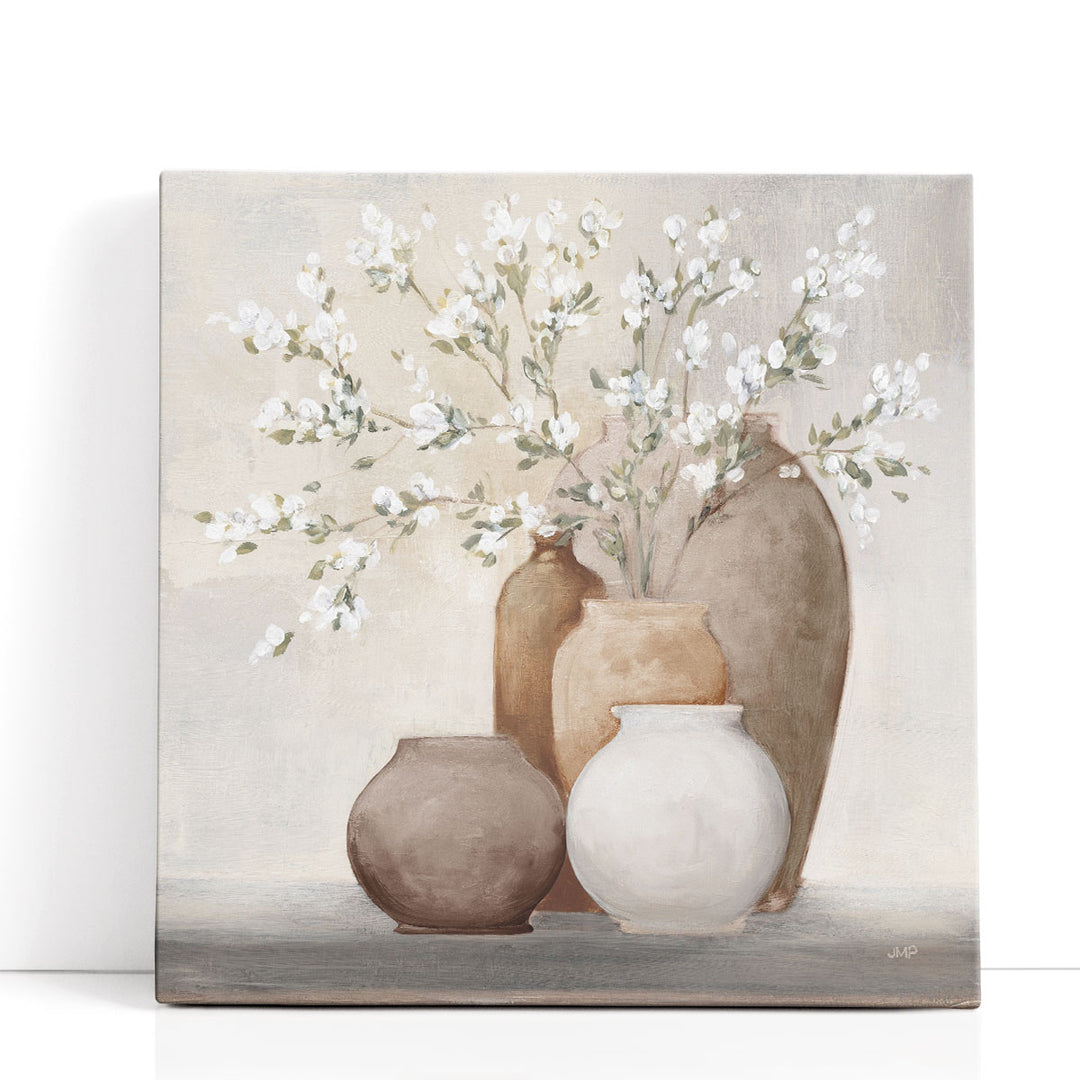 floral wall painting – delicate bloom arrangement