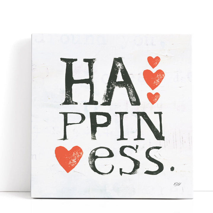 Happiness Black and White - Canvas Print Wall Art