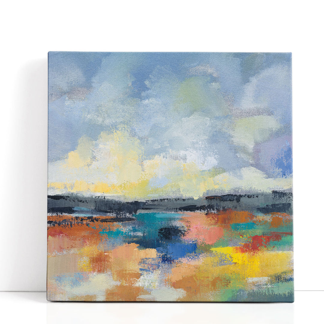 Colorful abstract wall art with bold strokes