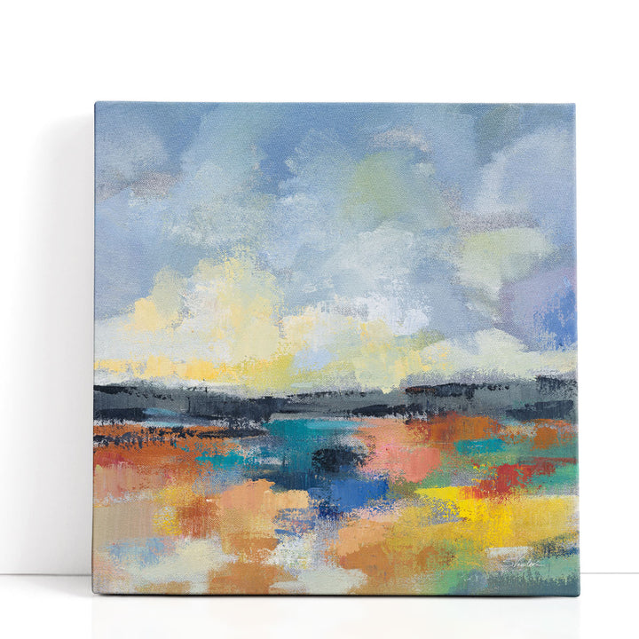 Colorful abstract wall art with bold strokes