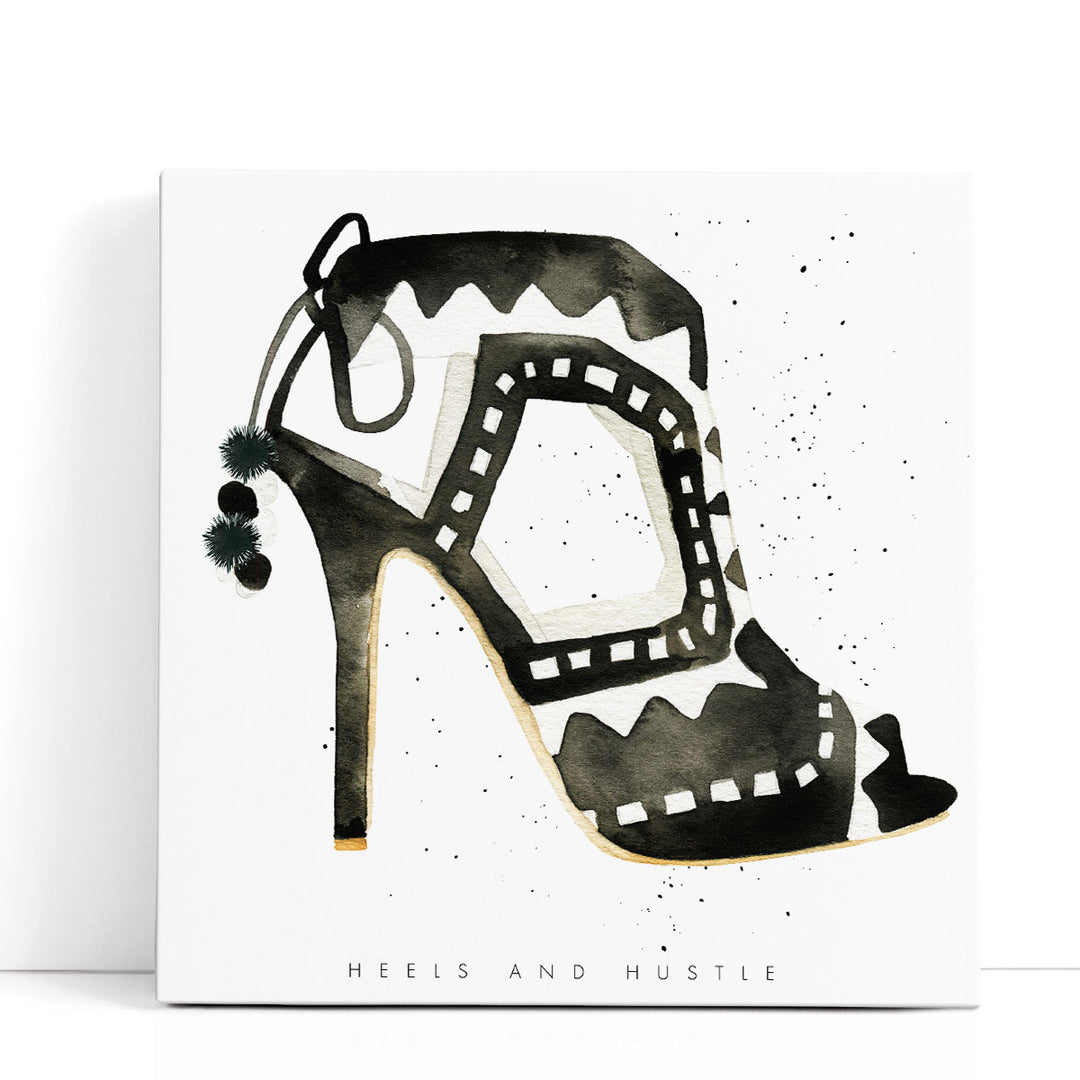 Glitz and Glam V Black and White - Canvas Print Wall Art
