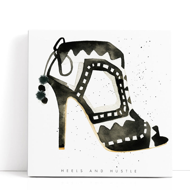 Glitz and Glam V Black and White - Canvas Print Wall Art