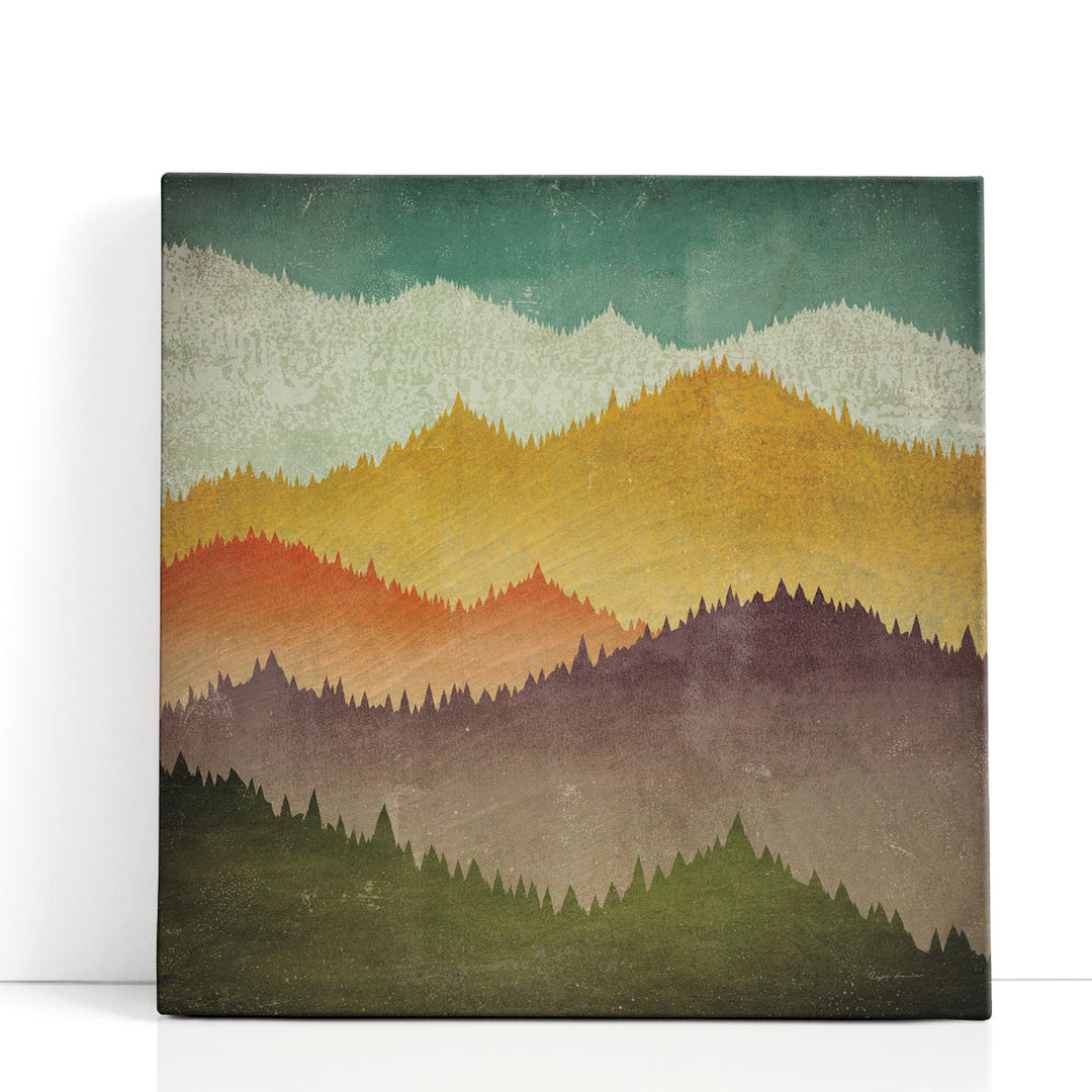 Mountain wall decor with abstract landscape design