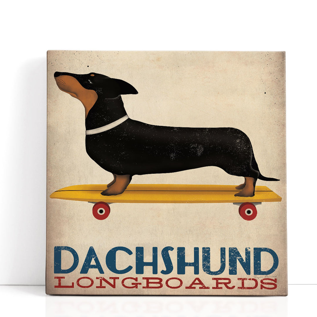 Dachshund Longboards - Canvas Print Wall Art