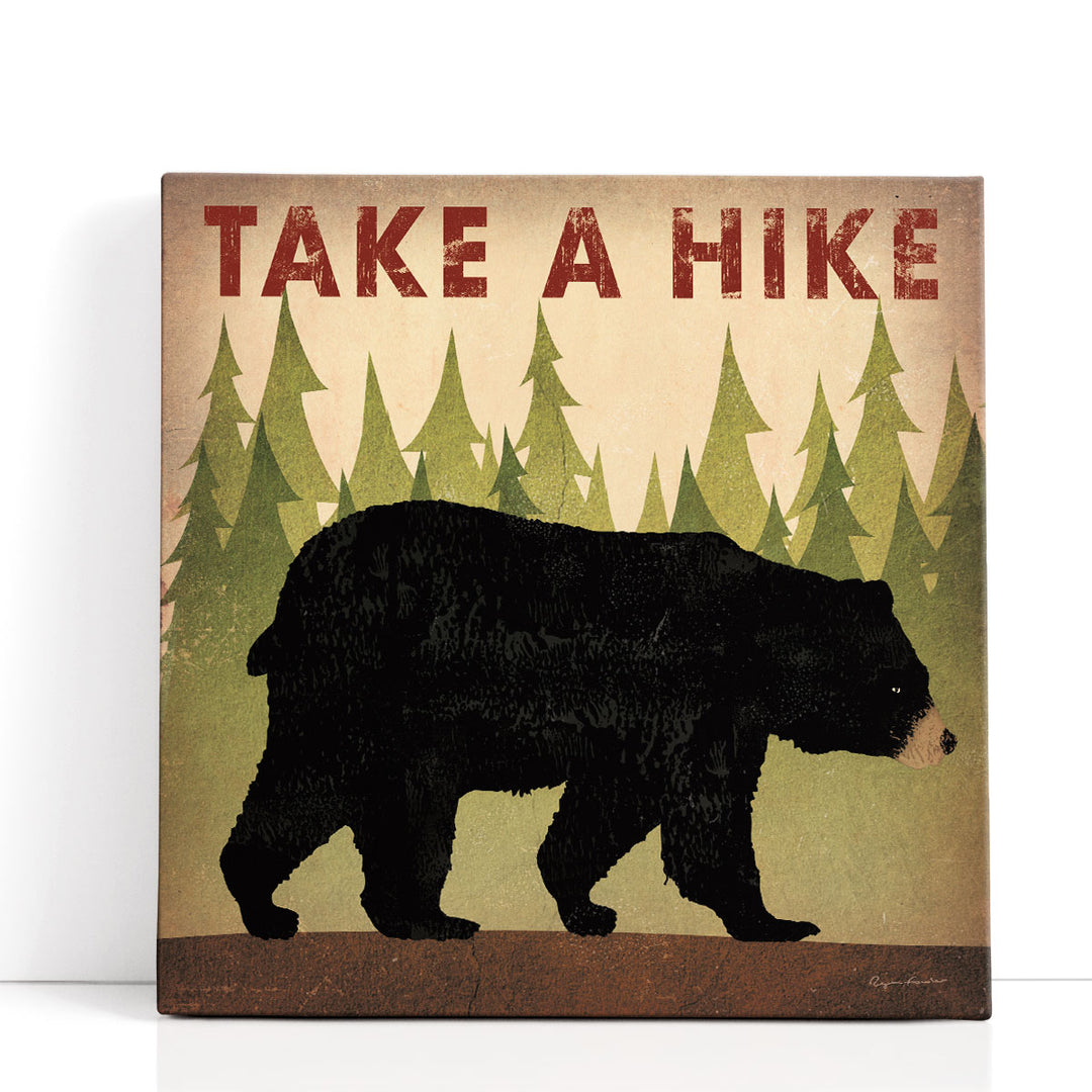 Take a Hike Black Bear - Canvas Print Wall Art