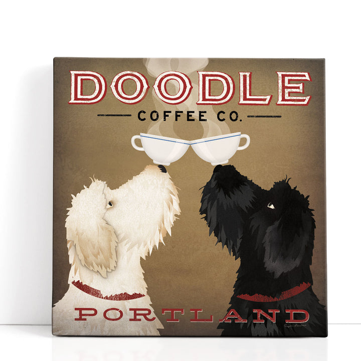 Doodle Coffee Double IV Portland - Canvas Print Wall Art