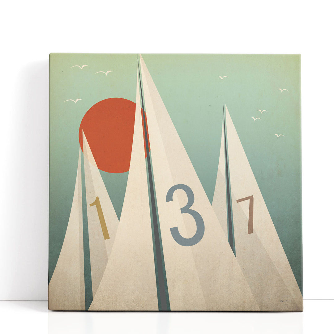 Sails VII with Sun - Canvas Print Wall Art
