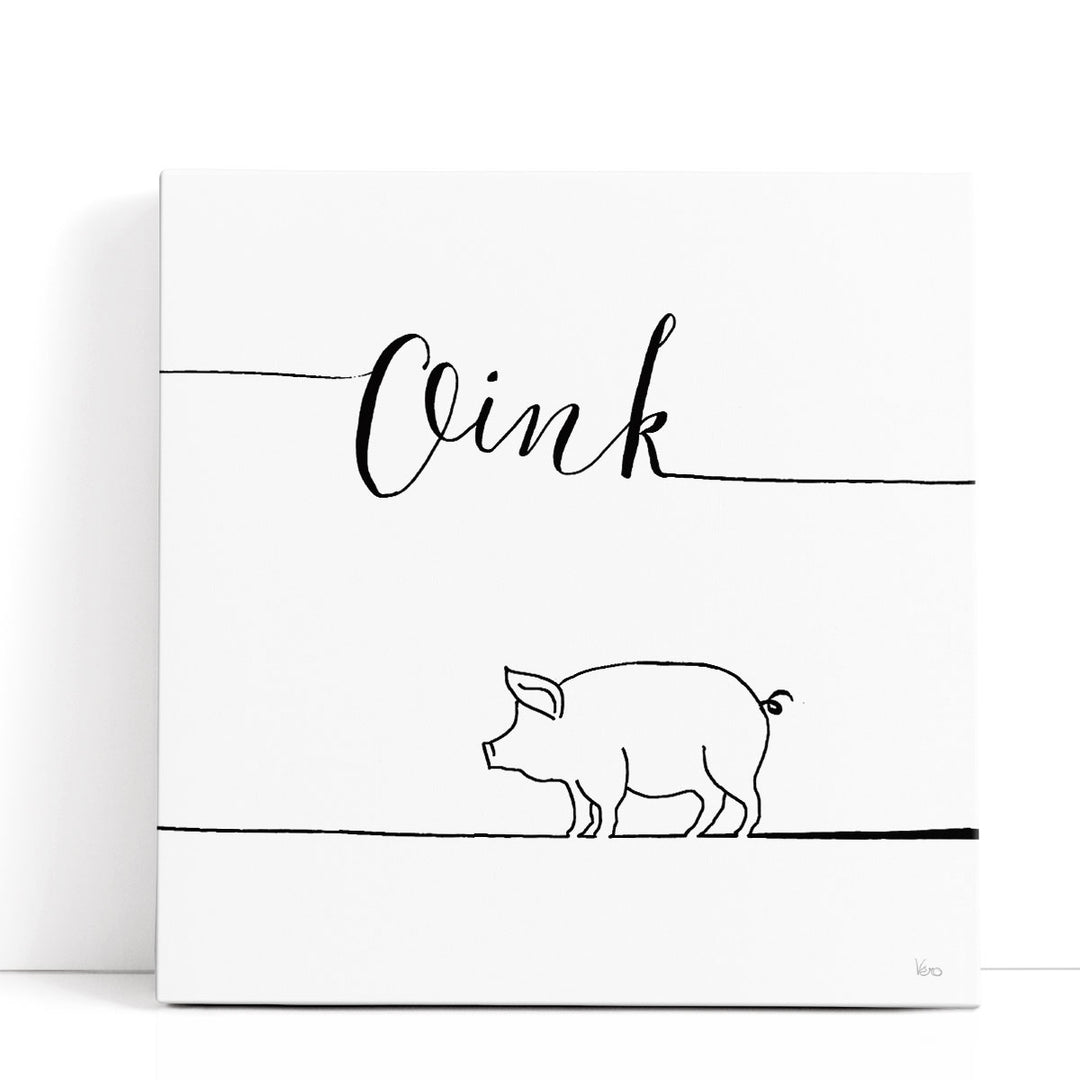 Underlined Farm V Black and White - Canvas Print Wall Art