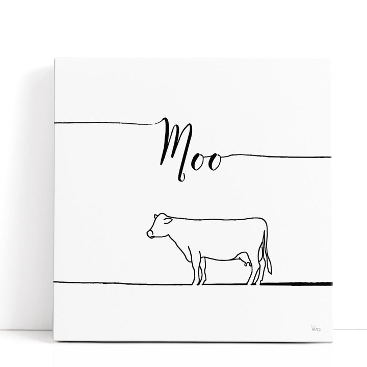 Underlined Farm VII Black and White - Canvas Print Wall Art