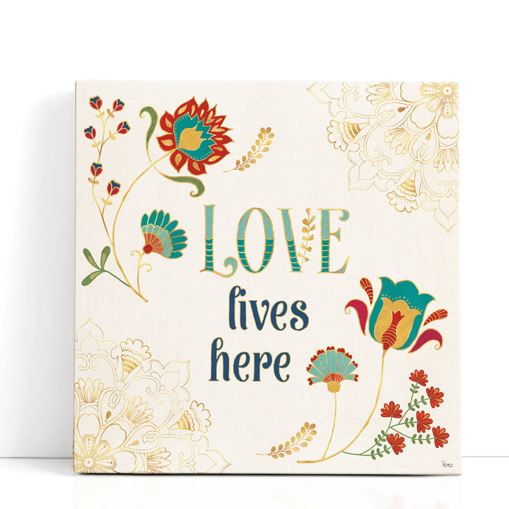 Folk Floral V - Canvas Print Wall Art