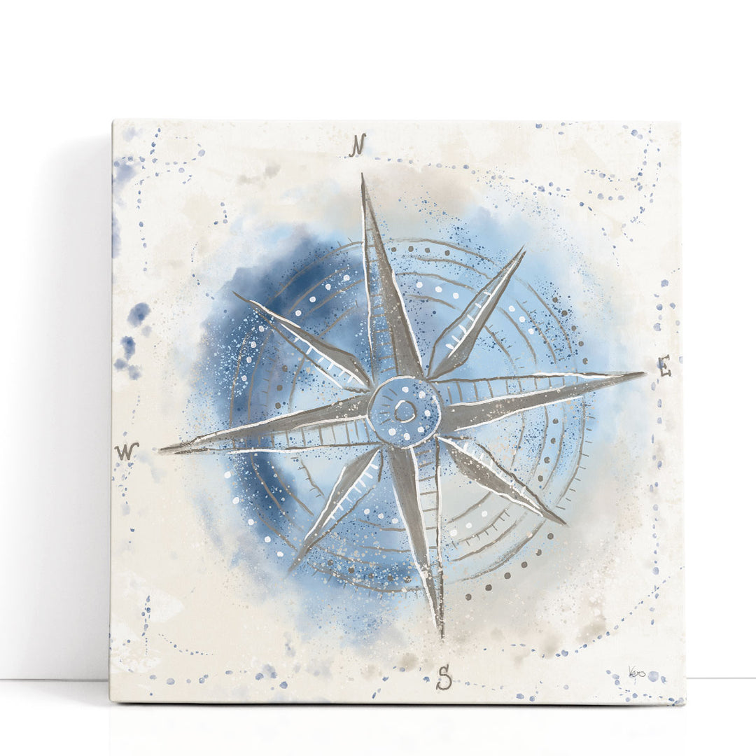 Explore the World II Blue Brown - Canvas Print Wall Art