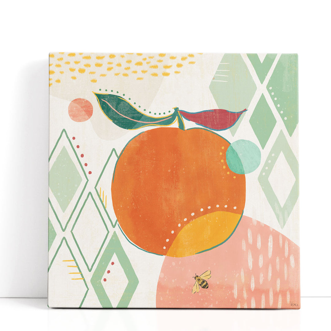 Citrus burst on white canvas art