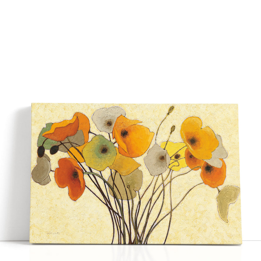 Pumpkin Poppies I - Canvas Print Wall Art