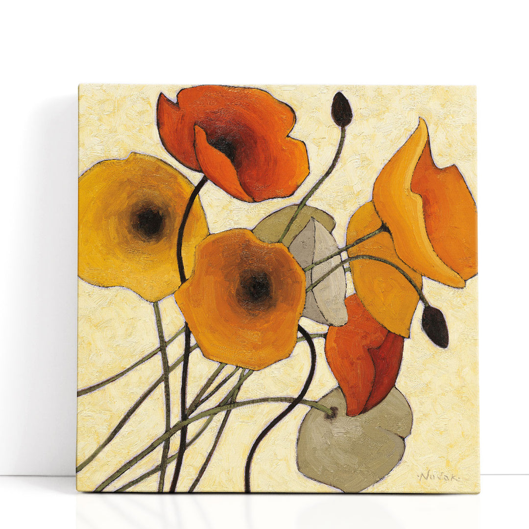 Pumpkin Poppies II - Canvas Print Wall Art